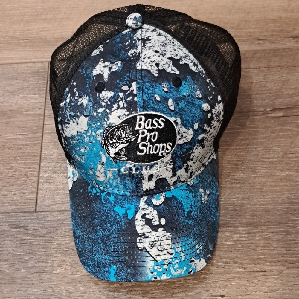 Bass Pro Shops Aqua and Black Mesh Cap